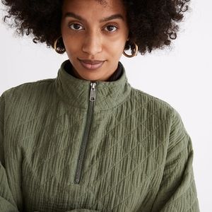 Madewell Diamond Jacquard Half-Zip Pullover Top
